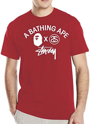 Customized Poly Cotton Comfortable Bape Men's T-Shirt Crew Neck
