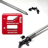 Katzco Red Precision Magnetizer and Demagnetizer - 1 Pack - for Screwdrivers, Screws, Drill Bits, Sockets, Nuts, Bolts, Nails, Drivers, Wrenches, Tweezers, and Other Steel Tools