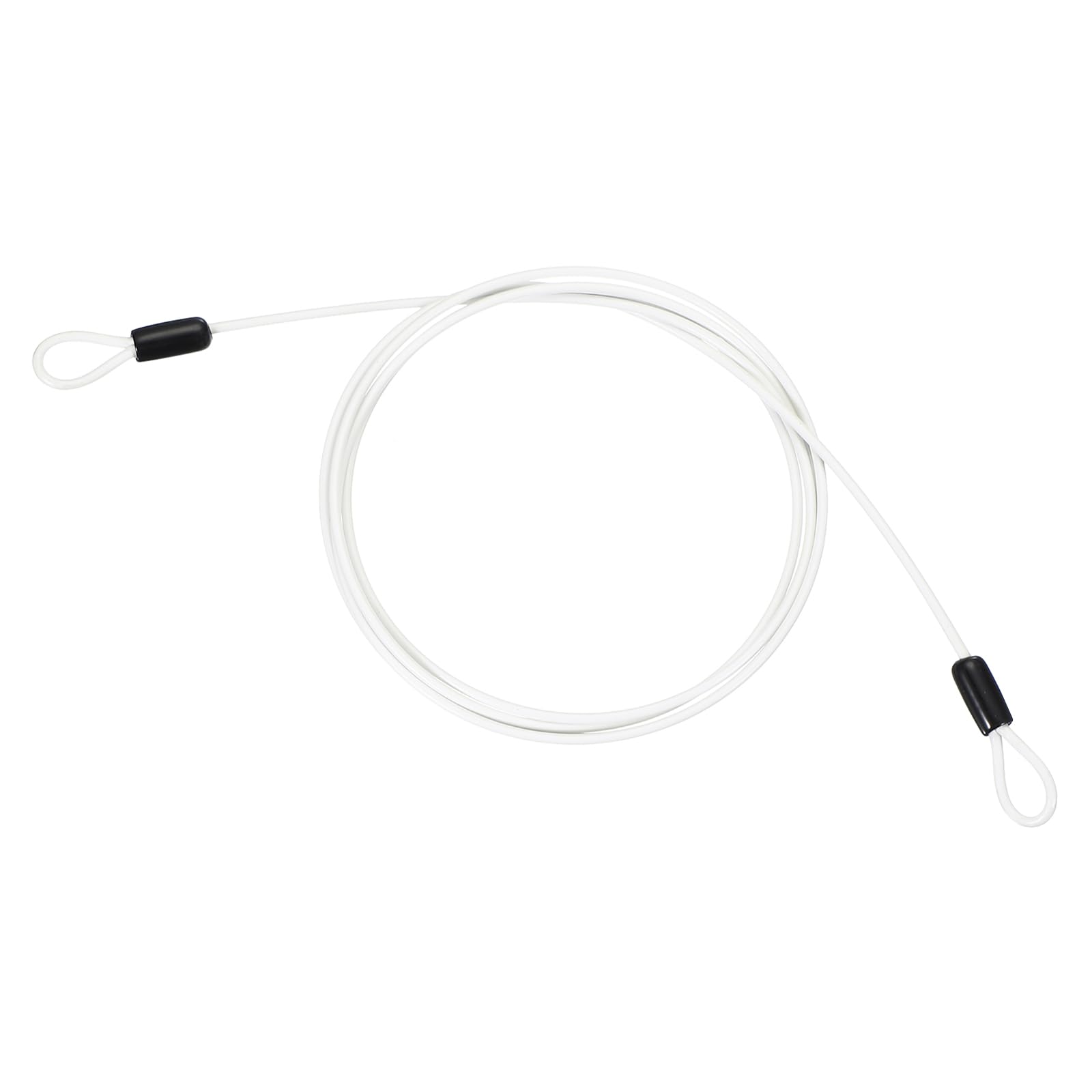 PATIKIL 1/8" Dia Vinyl Coated Stainless Steel Cable with Loops, 6.6ft (79") Flexible Wire Rope Security Chain Lanyard Lock for Outdoor Stage Lighting Luggage Lock, White