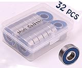 Mini Skater Skateboard Bearing 7x8x22mm ABEC 9 Precision 608 ZZ Scooter Longborad Bearings (32 Pcs Blue Silvery)