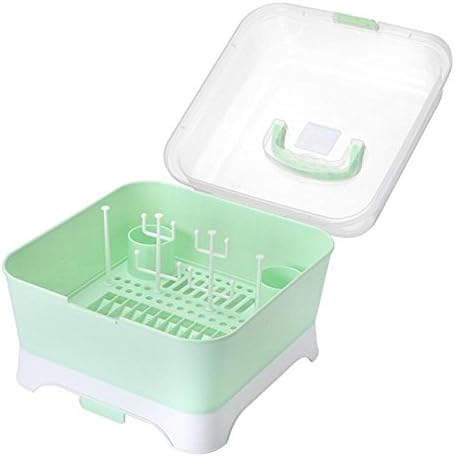 LINAG Baby Milk Bottle Storage Box Drying Rack Tray Cleaning Organiser Feeding Convenience Accessories Bottle Finishing Container Anti-dust Cover Milk Powder Container , Green