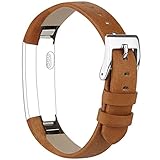 Vancle Fitbit Alta (HR) Band / Fitbit Alta HR 2017 Leather Wristband Adjustable Replacement Accessories Strap with Buckle for Fit bit Alta (Brown)