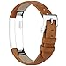 Vancle Band Compatible with Fitbit Alta/Fitbit Alta HR 2017 Leather Wristband Adjustable Replacement Accessories Strap with Buckle for Fitbit Alta and Fitbit Alta HR (Brown)