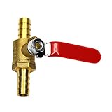 OCSParts MTLB-6 3/8" Brass Barb x Barb Ball Valve, Lead Free, 0.1875" ID