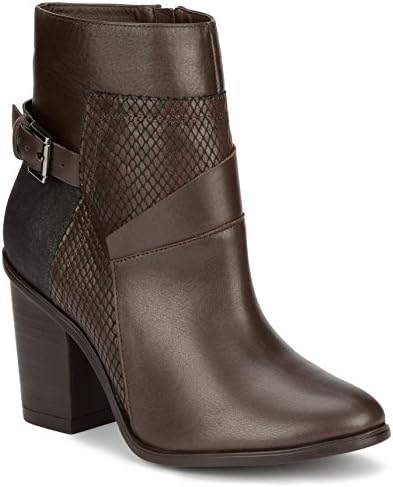 Brown Genuine Leather Combined Textured Calfskin Ankle Boot (8.5)