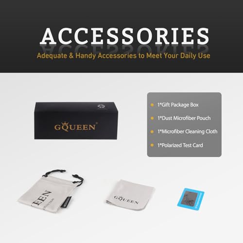 GQUEEN Horn Frame Half Frame Retro Polarised Sunglasses Men Women