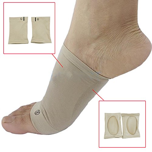 zinnor Plantar Fasciitis Therapy Wrap Gel Heel Pad Orthotic Arch Support Brace Shoe Cushion Compression Sleeves Insole for Flat Feet Breatheable