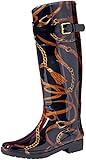 Lauren Ralph Lauren Women's Rossalyn Ii Rain Boot, Black/Equestrain STRP, 8 B US