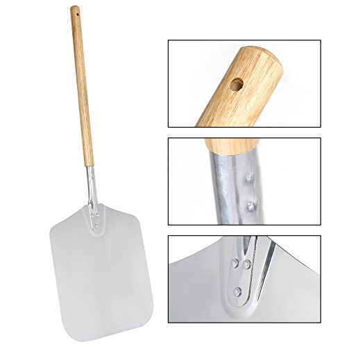 1Pc keuken roestvrij staal Pizza Peel met houten handvat voor het bakken van zelfgemaakte pizzabrood - Afbeelding 3