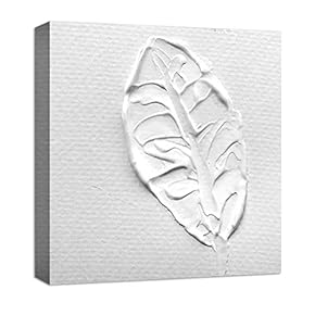 Canvas Wall Art Black and White Abstract Oil Painting Feature Painting Artwork for Home Prints Framed - 12x12 inches