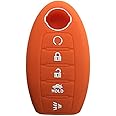KAWIHEN Silicone Key Fob Cover Protector Compatible with for Nissan Armada Murano Maxima Altima Sedan Pathfinder 285E3-3TP5A KR5S180144014（Orange）