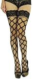ToBeInStyle Women's Multi Fence Net Lace Trim Stocking
