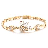 SOVSEFD Women Bracelets 18K Gold Plated Birthstone Crystal Elegant Multi-Gemston