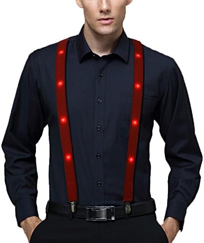 Led Suspender,Light Up Suspender For Party (Red)