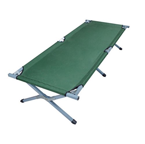 Deluxe Outdoor Folding Cot Camping Hiking Sleeping Medical Fish Bed Army Green