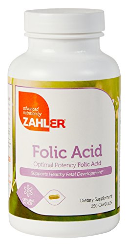 Zahler Folic Acid, Optimal Supplement which Protects Against Neural Tube Defects, All Natural FOLIC ACID Formula Know for Helping Prevent Birth Defects, Certified Kosher, 250 Capsules