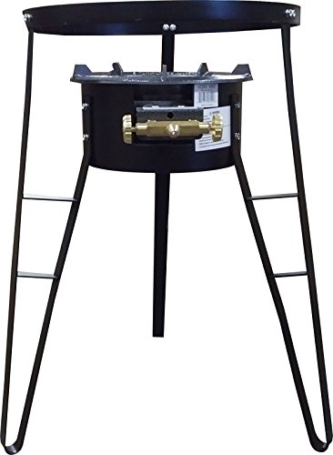 Acero Ware 55,000 Cast Iron Portable Single Super Gas Burner &amp; 20” Tripod Stand for Stove Without Wind Shield