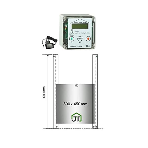 JOSTechnik Poultry House Butler PHB - apriporta per pollaio - con Chiusura per Anatre - 300 x 450 mm