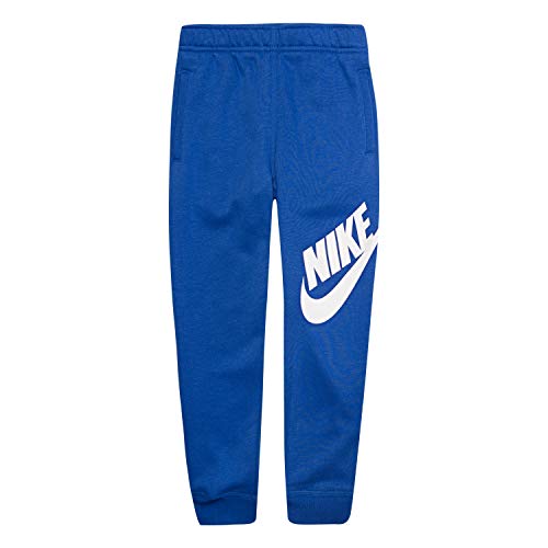 Pantalones de chándal de felpa para niños pequeños Nike, azul real / blanco, 3T