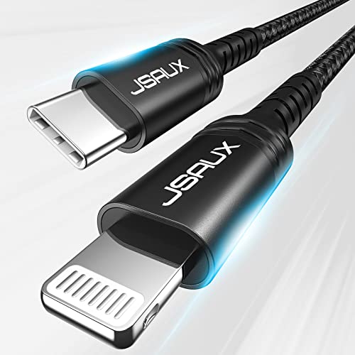 JSAUX USB C to Lightning Cable 10FT, [Apple MFi Certified] iPhone 14