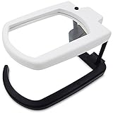 Fancii LED Illuminated Hands Free Magnifying Glass with Stand & Lanyard - 2.5X Rectangle Lens Folding Lighted Magnifier for Reading, Inspection, Repair, Needlework, Hobby and Craft