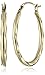 Amazon Collection 14k Yellow Gold Oval Twist Hoop Earrings