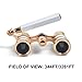 Uarter Opera Glasses Theater Vintage Binoculars With Handle Silver with Gold Trim 3X25