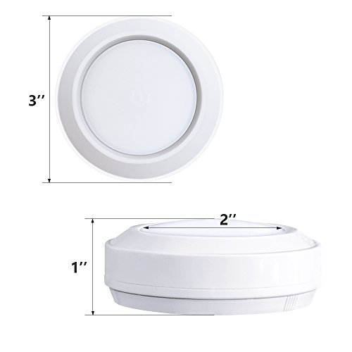 HONWELL LED Puck Light 5 Pack RGB Color Changing Closet Light with Battery Powered Selectable Dimmer Tap Light Round Shape (3000K)