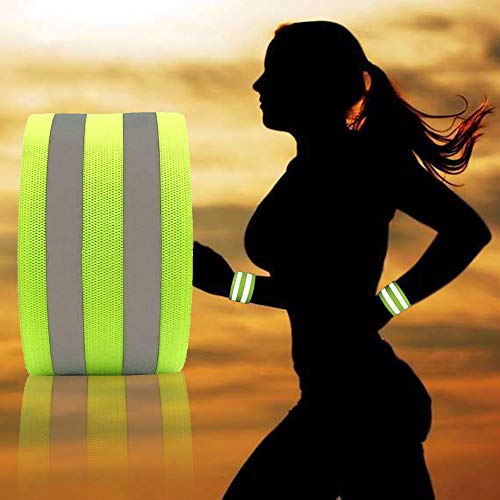 Kaiyuan Dynasty Reflective Bands High Visibility Running Gear Bands for Wrist/Ankle/Arm/Leg Safety Night Walking Reflector Tape Strap 4 Bands
