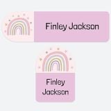 Dotty about Paper 50 x No Iron Personalised Waterproof Name Labels Boho Rainbow