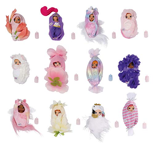 BABY born 904244 Surprise Babies 4 - kleine Püppchen im Kokon mit Trink- und Pipi-Funktion inkl. magischer Windel, Fläschchen und Geburtszertifikat, Charakter nicht frei wählbar, 1 Stück