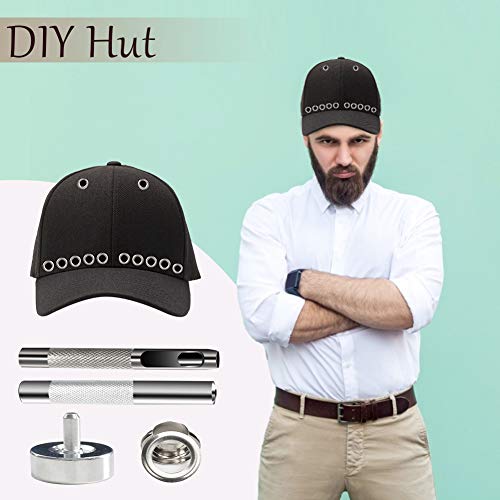 VGOODALL Ösen Werkzeug Kit,400 Set Ösen Scheiben in 4 Farben mit 3tlg Werkzeugset für DIY Leder Handwerk Stoff