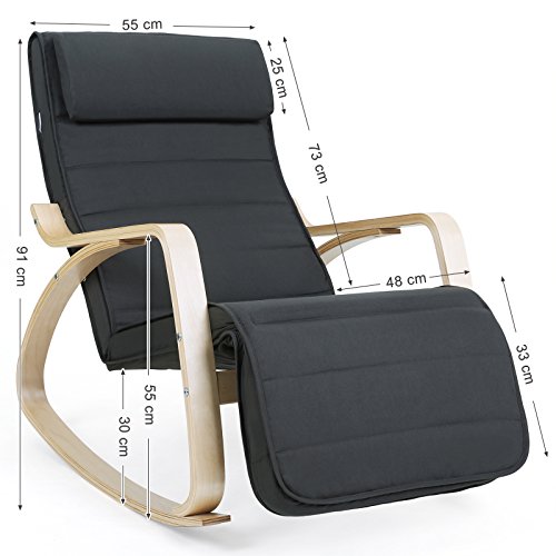 SONGMICS-Sedia-a-Dondolo-Poltrona-Relax-con-Poggia-Gambe-di-Angolo-Regolabile-a-5-Gradi-Carico-Massimo-150-kg-Grigio-LYY10G