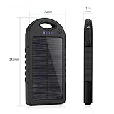 UNUM Solar Charger Power Bank New Universal 5000mAh Dual USB Port iPhone Android Samsung GoPro GPS Charging Bank SB001 UNUM (Black)