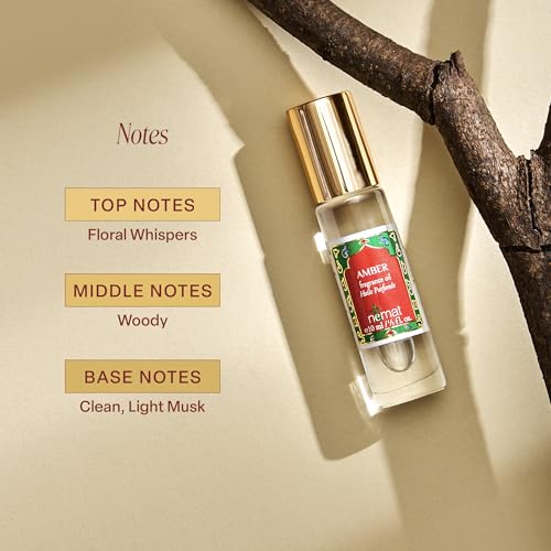 Nemat International Amber Perfume Oil Roll-On – Long Lasting Alcohol Free Amber Oil Perfume for Women and Men, Essential Oil Based Fragrance, Clean Vegan Body Oil Roll On, 10 ml / 0.33 fl Oz