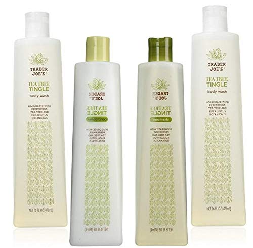 Amazon Com Tea Tree Oil Tingle Shampoo Conditioner And Body Wash Set With Peppermint Tea Tree And Eucalyptus Botanicals Cruelty Free Trader Joe S Tingle Variety Pack Bundle Beauty