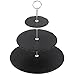 VonShef 3 Tier Natural Slate Serving/Cake Stand with Silver Carry Handle - Great For Use At Parties To Hold Cupcakes, Cakes, Cookies, Tapas or Cheese - Perfect For Displaying Halloween Treats