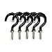 Aoyoho 60Pcs Vinyl Coated Screw-in Ceiling Hooks Cup Hooks Light Hooks(Black)