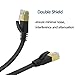 Ealona Cat7 Ethernet Cable 3 Ft Black - Internet Patch Cord, Cat 7 Computer Patch Cable with Snagless RJ45 Connectors, Faster Than Cat5e/cat6, for Gaming, Coupler,PS4, Camera, Hubs - 3 feet (2 Pack)