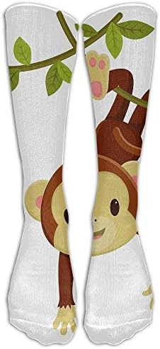 ABC0KJX Unisex Toe Socks Cute Cartoon Monkey Hanging On Liana Playful Safari Character Cartoon Mascot Men And Women Sock