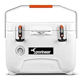 Sportneer 25 Quart Cooler with Build-in Thermometer, Portable Ice Chest Hard Coolers for Camping, Fishing, Boating, Beach Trips, Cookout or Excursion