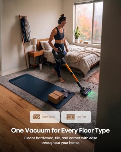 KIPMAX Cordless Vacuum Cleaner, 45KPa 450W Stick Vacuum for Pet Hair & Hardwood/Carpet, Lightweight Vacuum Cleaners, 55Min Runtime Self-Standing Anti-Tangle, Aspirateur Balai Sans (X10)