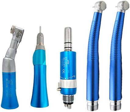 Slow Speed Hand Tool EX-203C Set Blue (4 Holes) with 2 Pcs Hand Kit（ 2 Holes）