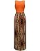 Aphratti Women's Bohemian Sleeveless Maxi Long Dress with Elastic Waistband X-Large Orange Print