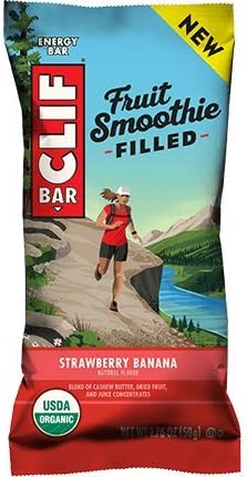 energy barz CLIF ORGANIC FRUIT SMOOTHIE FILLED BAR STRAWBERRY BANANA (5 BARS)