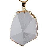 SUNYIK Natural Rock Quartz Irregular Pendant