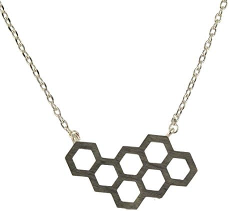 AppleLatte Honeycomb Necklace, Silver Plated Pendant
