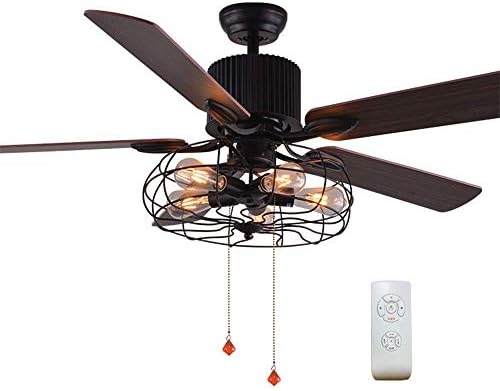 Beautiful Lamps Industrial Wind Retro Ceiling Fan Light 5