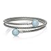 Belacqua Natural Milky Blue Aquamarine Gemstone Bracelet in Sterling Silver, Fashion Jewelry for Women, Gift Box Included