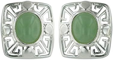 Sterling Silver Post Green Jade Earrings